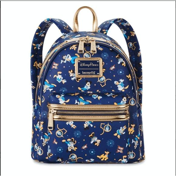 LOUNGEFLY 50TH ANNIVERSARY DISNEY MICKEY MOUSE AND FRIENDS MINI BACKPACK - Picture 1 of 2